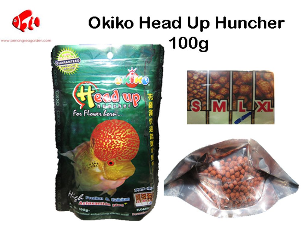 Okiko- Flowerhorn Fish Food- Head Up- 100g