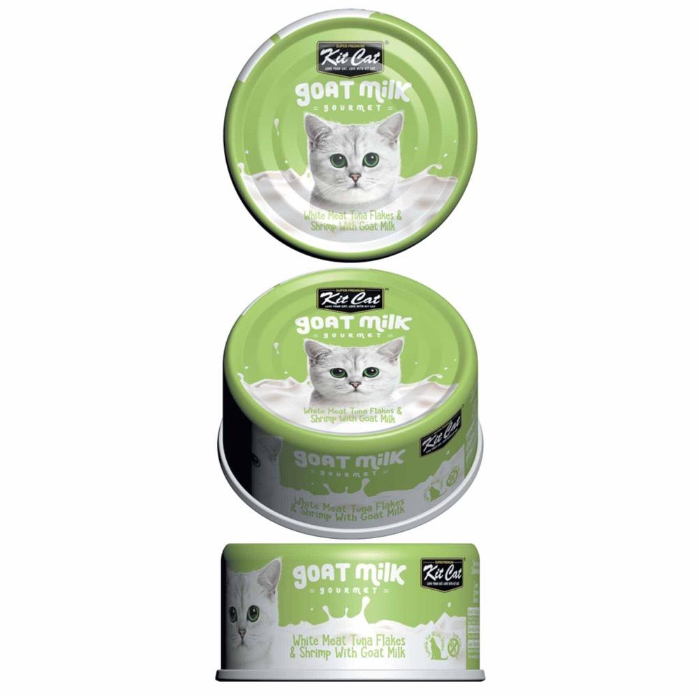 Kitcat- Goatmilk White Meat Tuna Shrimp (Green) 70g