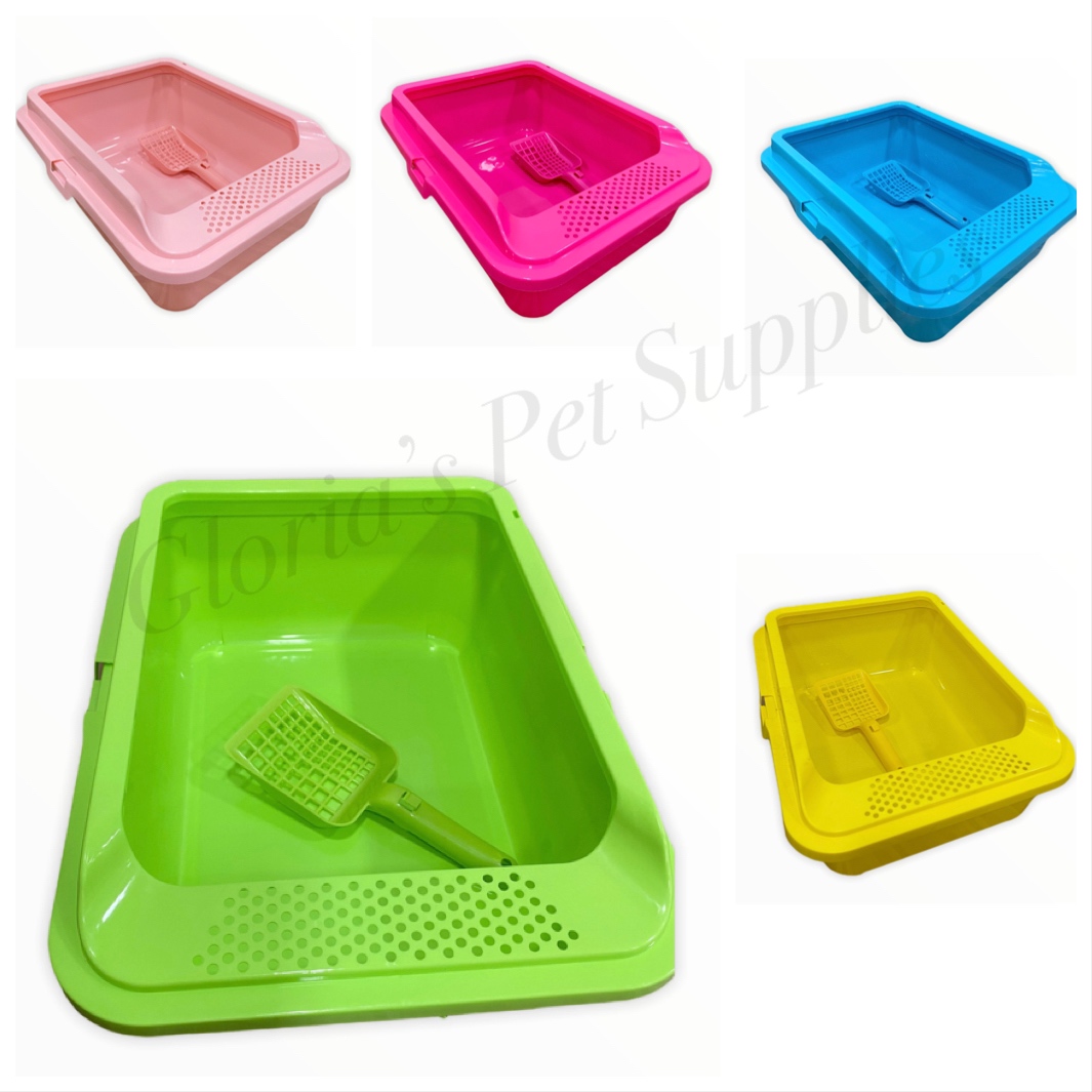 Cat Litter Box with Scoop (L)ကြောင်သဲဗန်း နှင့်သဲခပ်ဇွန်း