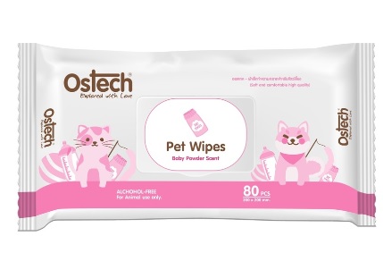 Ostech- PetWipes 80pc (Baby Powder)