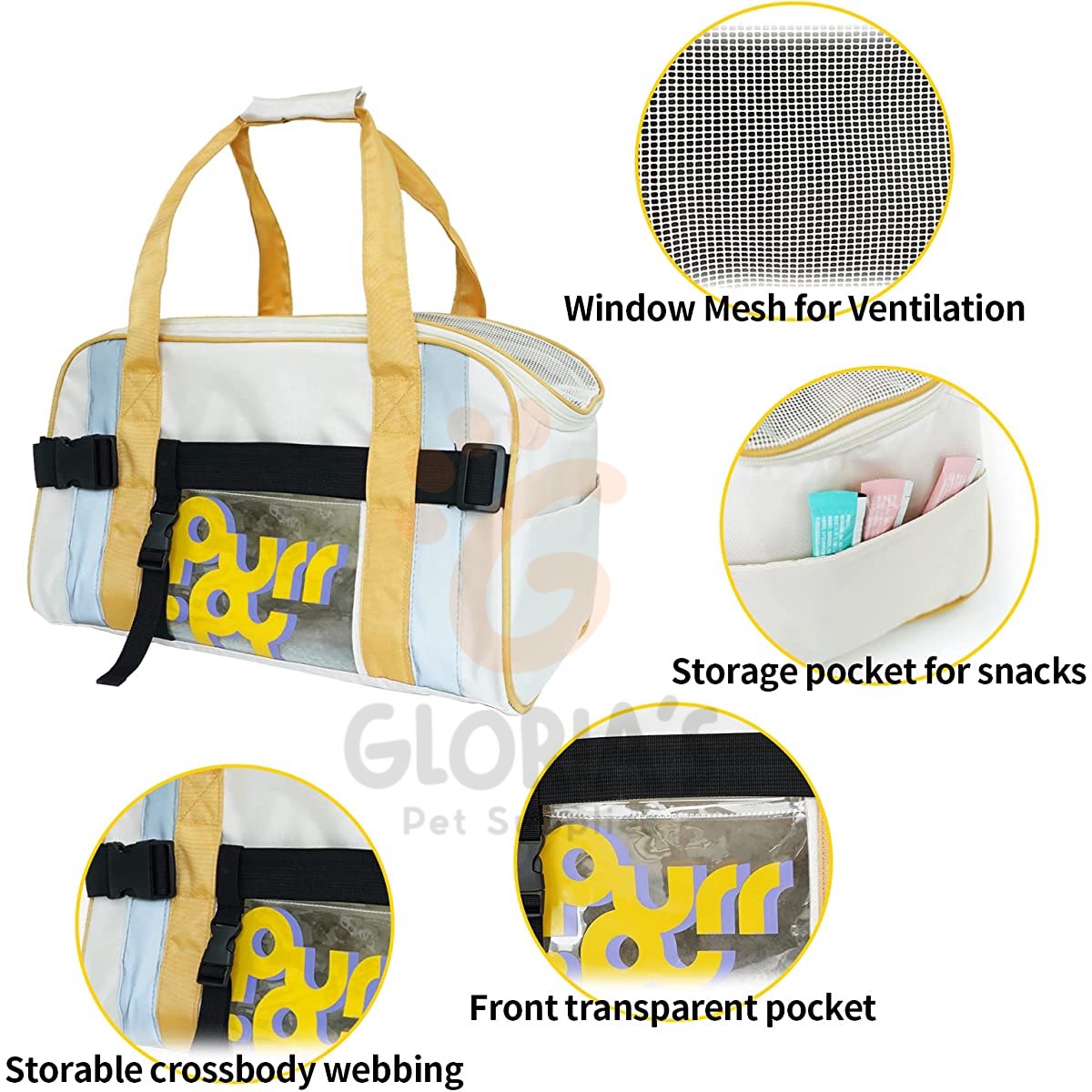 Purrpy: Pet Carrier Soft-sided travel bag : tote bag