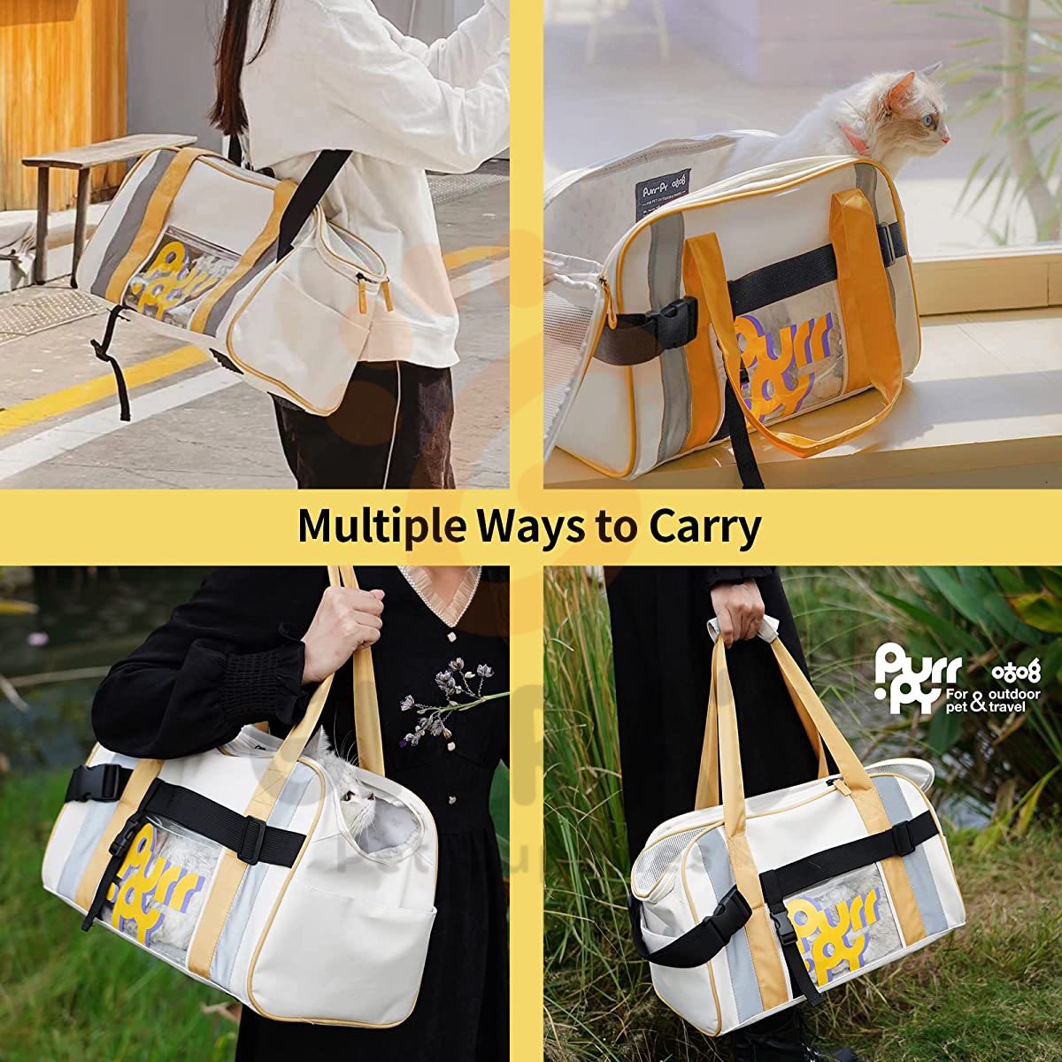 Purrpy: Pet Carrier Soft-sided travel bag : tote bag