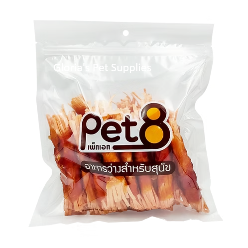 Pet8- JJA61 Chicken Fillet Wrapped Fish Strip (Kanikama) 350g