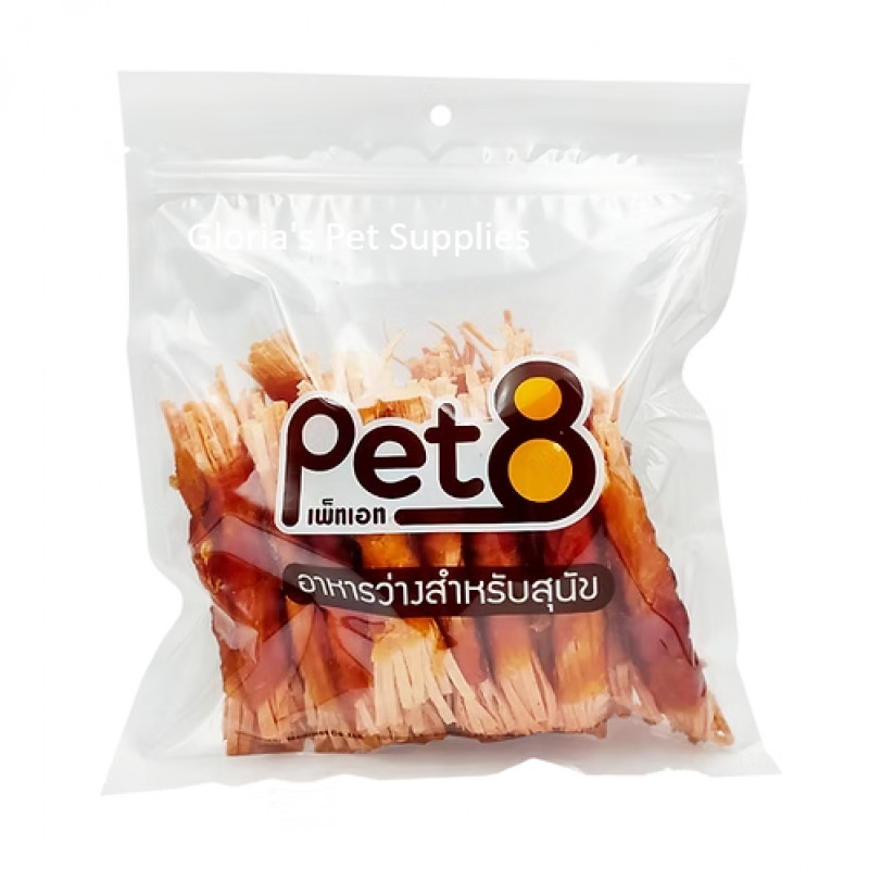 Pet8- JJA61 Chicken Fillet Wrapped Fish Strip (Kanikama) 350g
