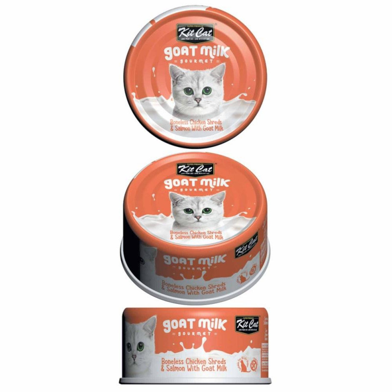 Kitcat-Goatmilk Chicken Shred & Salmon 70g